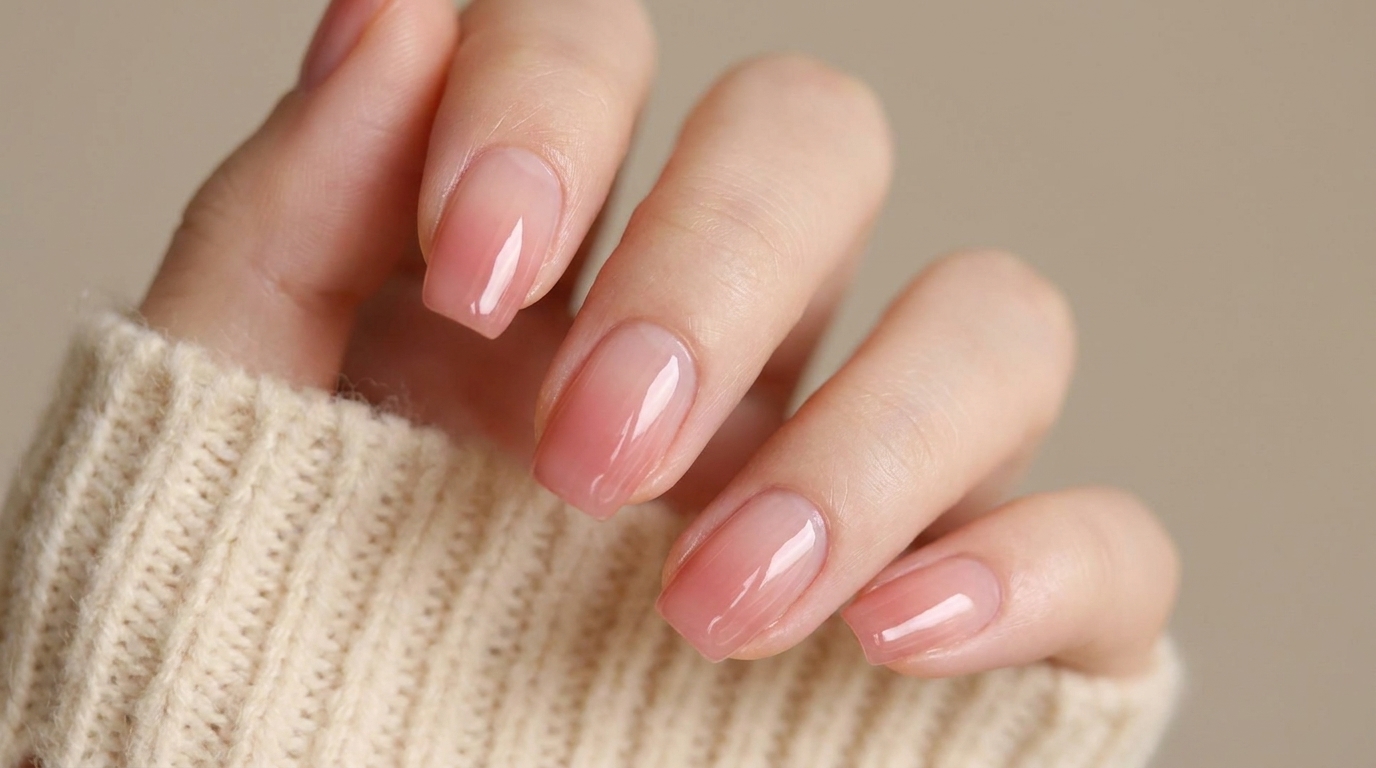 Ombré w odcieniu nude pink — instrukcja krok po kroku dla początkujących