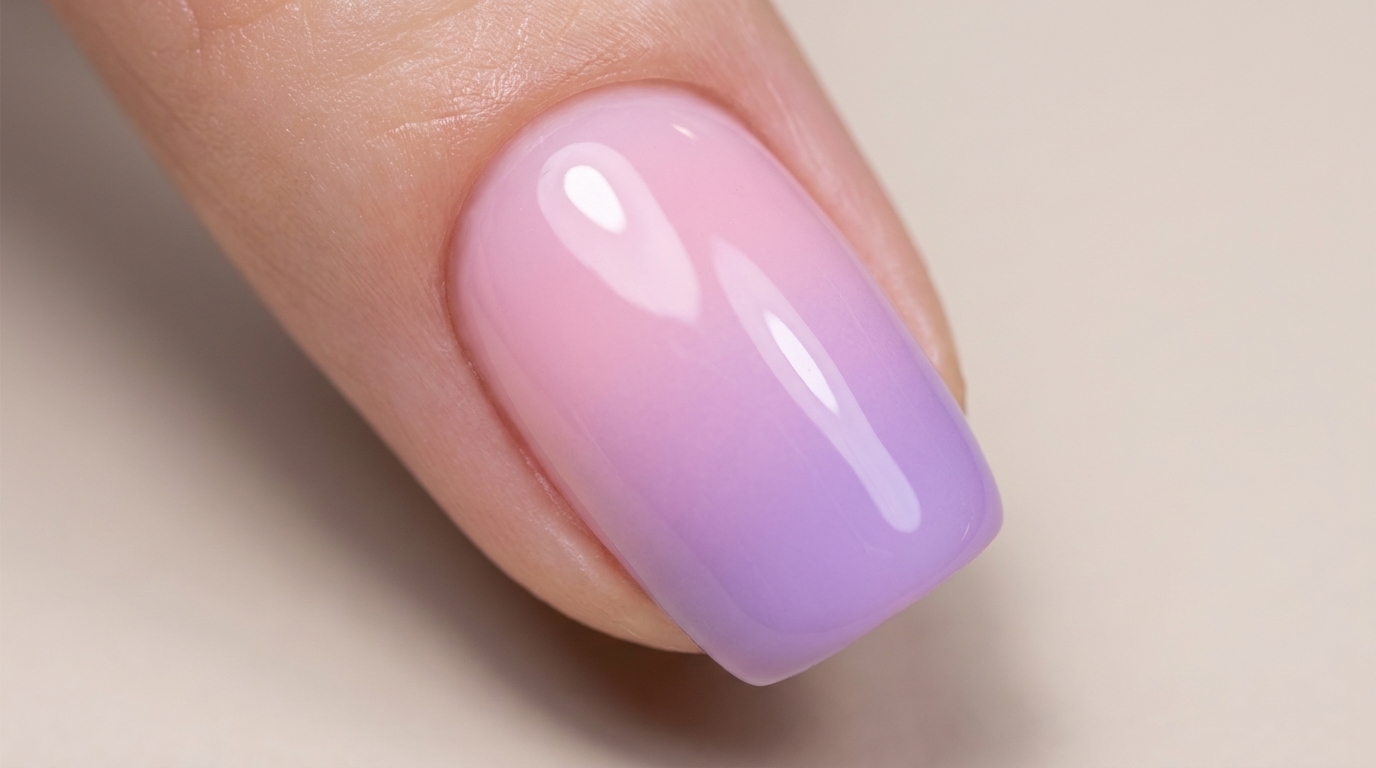 Delikatne różowo-fioletowe paznokcie ombre – prosty tutorial krok po kroku