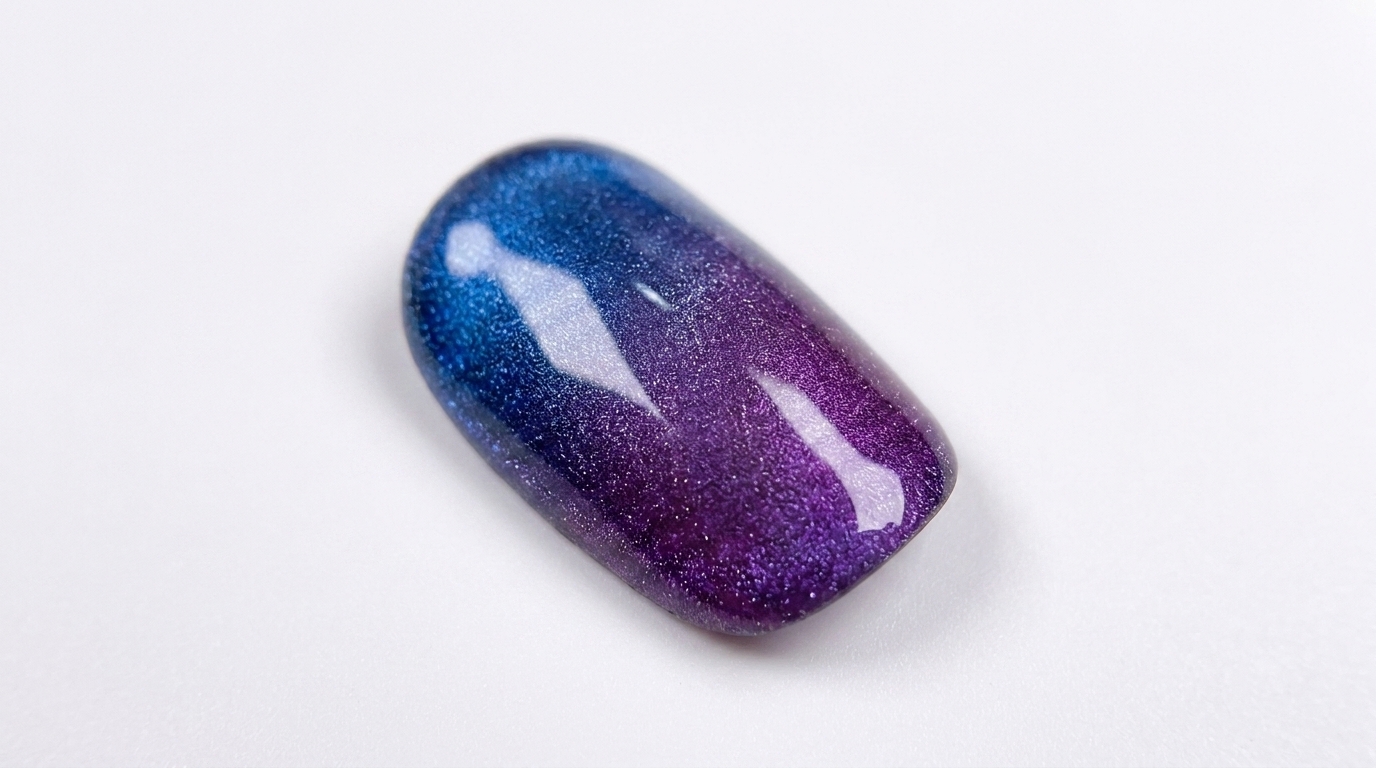 Niebiesko-fioletowe paznokcie Cat-Eye Ombré — Profesjonalny poradnik