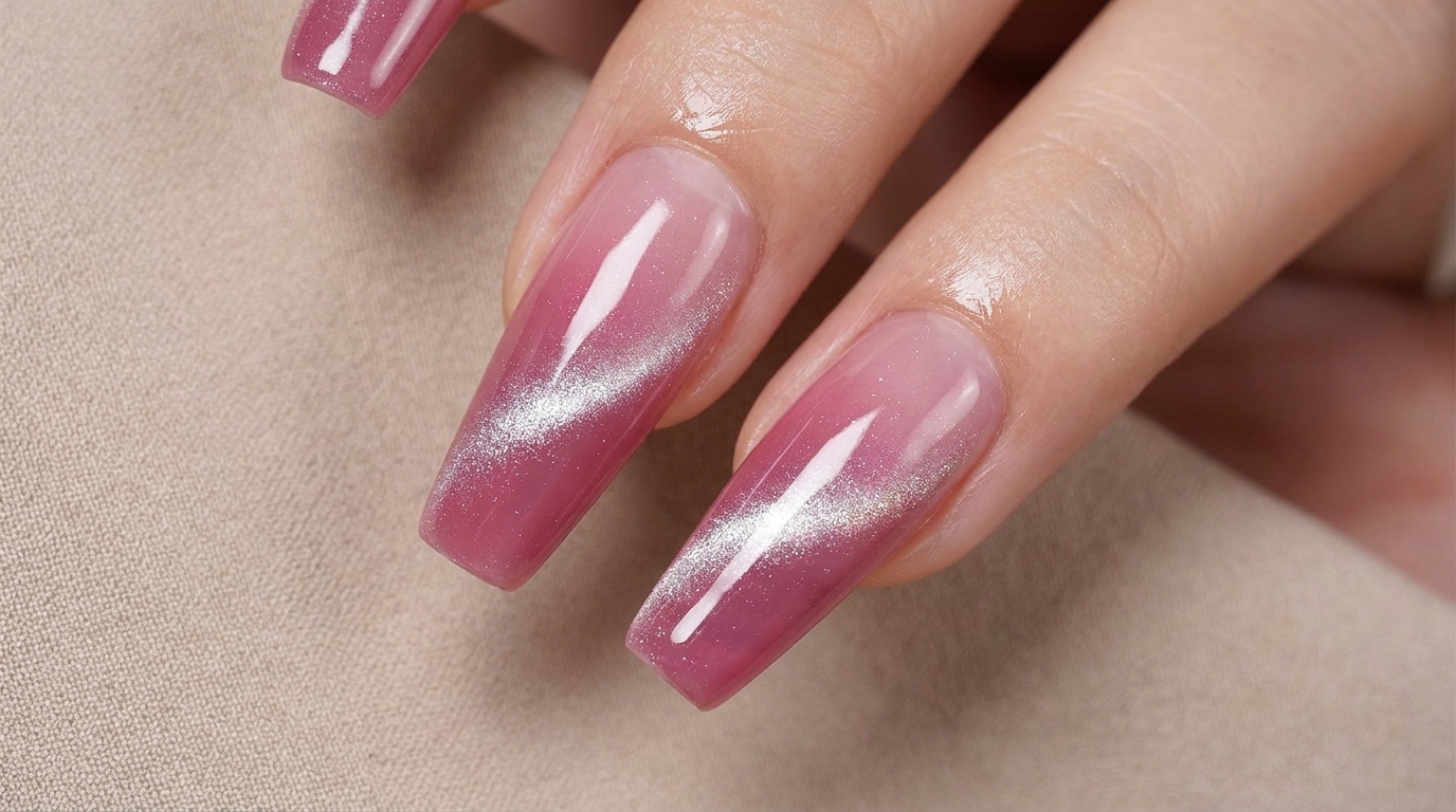 Miodowo-Śliwkowy Gradient z Efektem Cat Eye — Poradnik Krok po Kroku