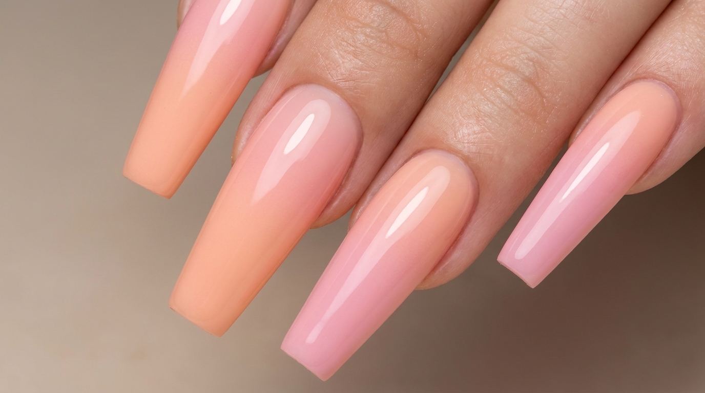 Brzoskwiniowy gradient aerografem — Profesjonalny tutorial ombre