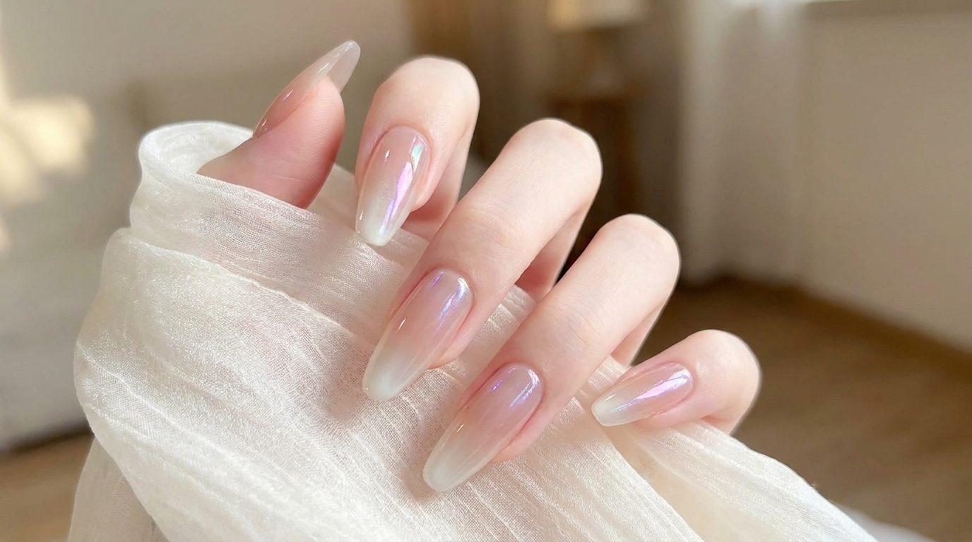 Przejrzyste paznokcie typu Aurora: Elegancki tutorial krok po kroku
