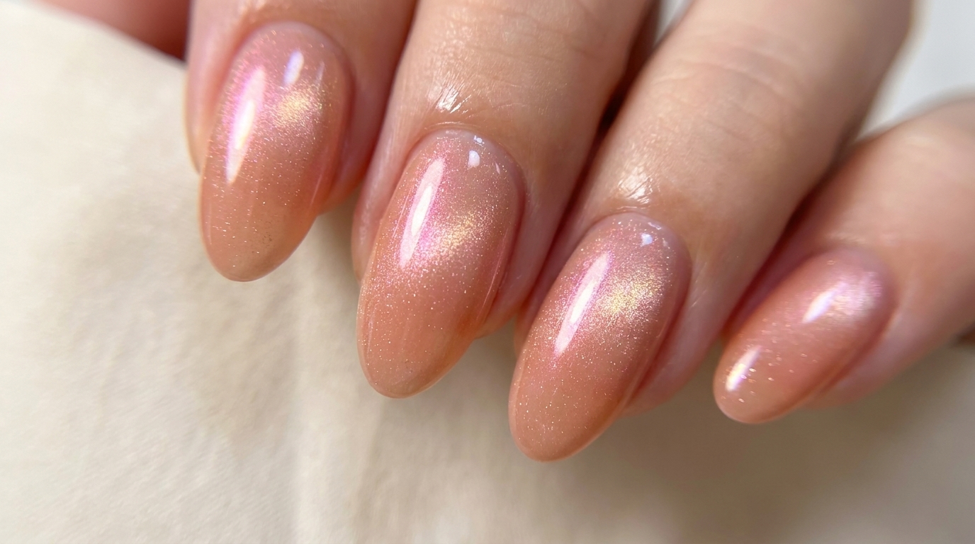 Brzoskwiniowe paznokcie Aurora Cat-Eye — Poradnik krok po kroku