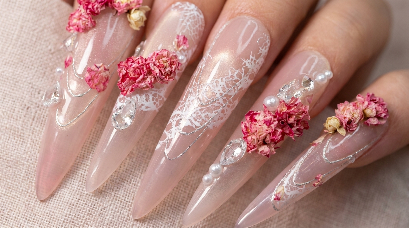Paznokcie Tiptoe Rose — tutorial na misterną koronkę i kwiaty