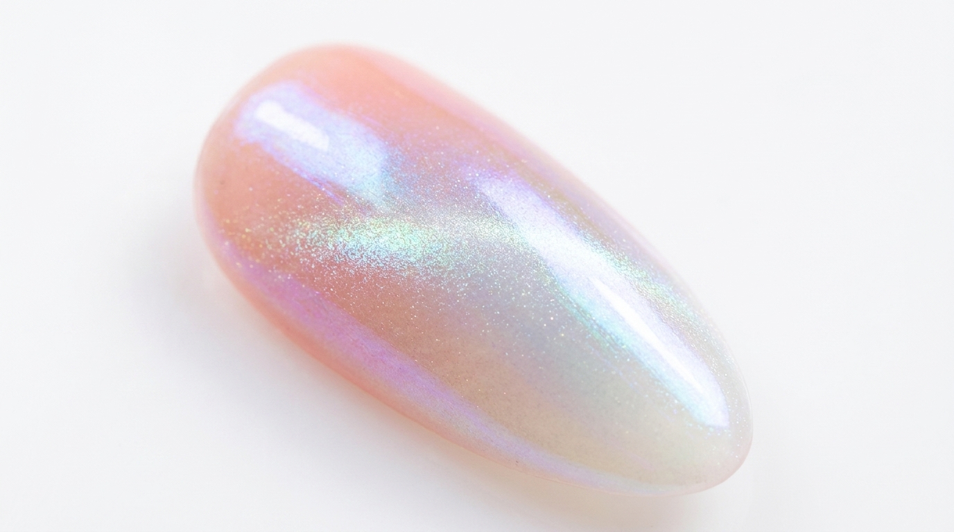 Brzoskwiniowe paznokcie Aurora Cat-Eye z gradientem — Tutorial krok po kroku