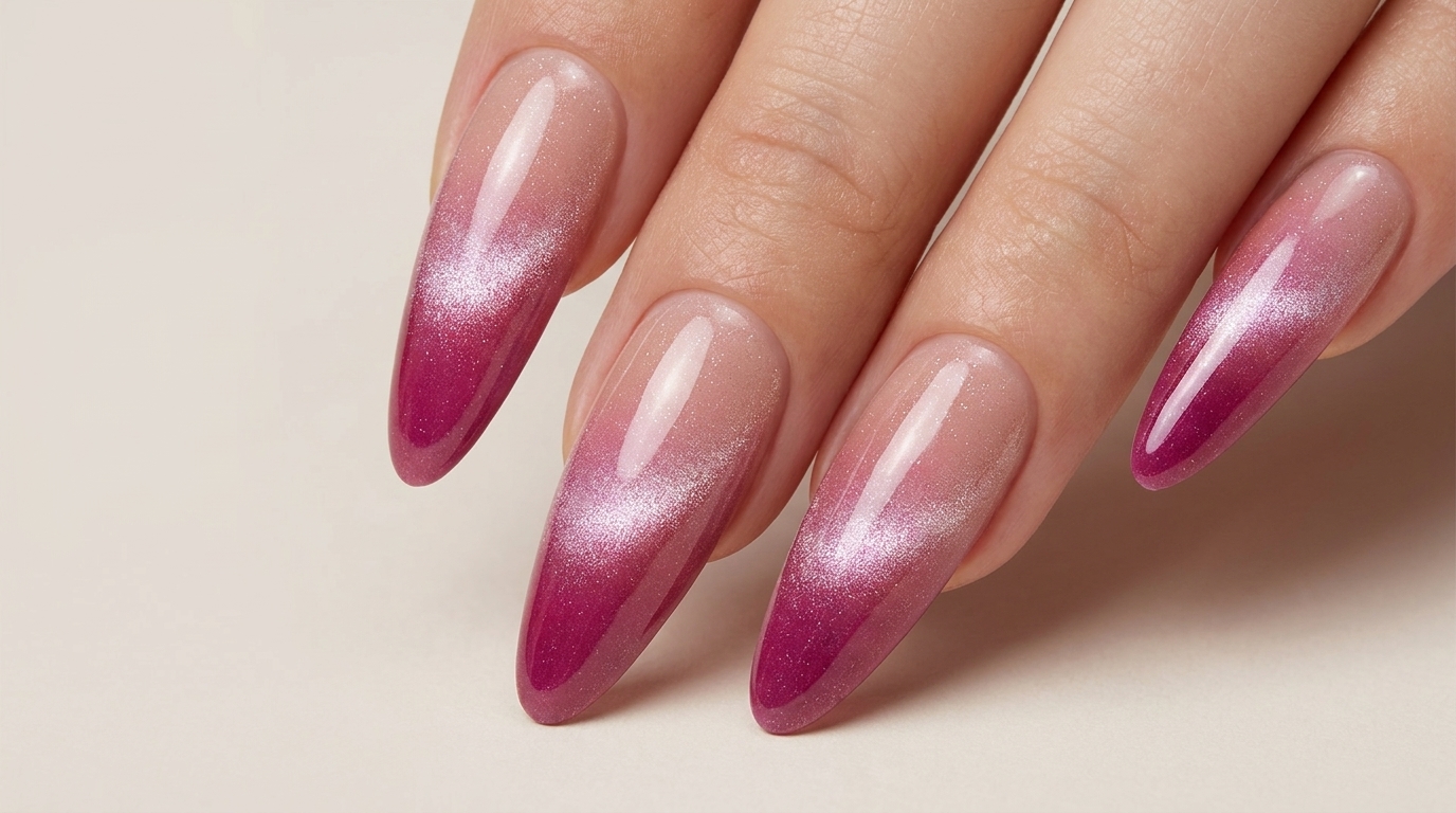 Magnetyczne Żelowe Ombre w Odcieniu Magenta — Profesjonalny Poradnik Krok po Kroku