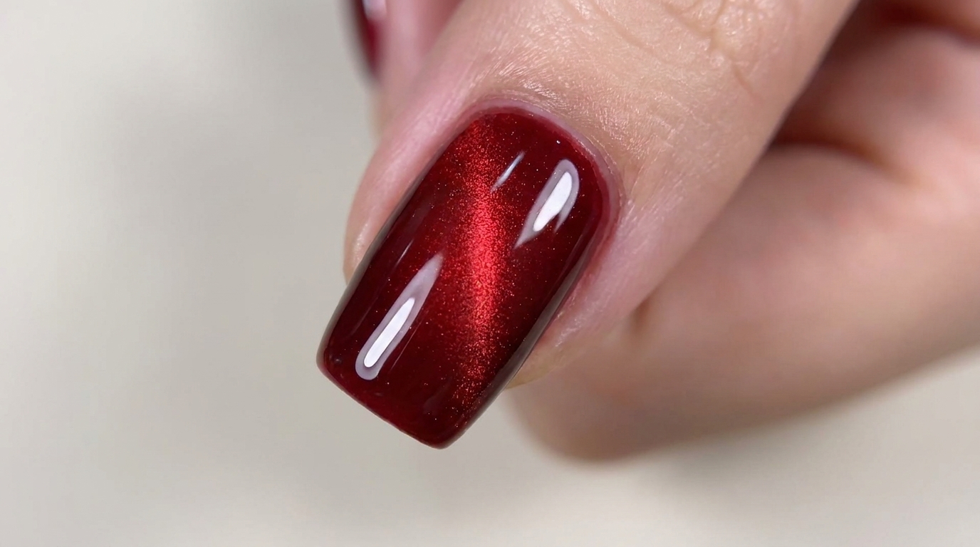 Czerwone paznokcie Cat-Eye z efektem ombre — profesjonalny tutorial