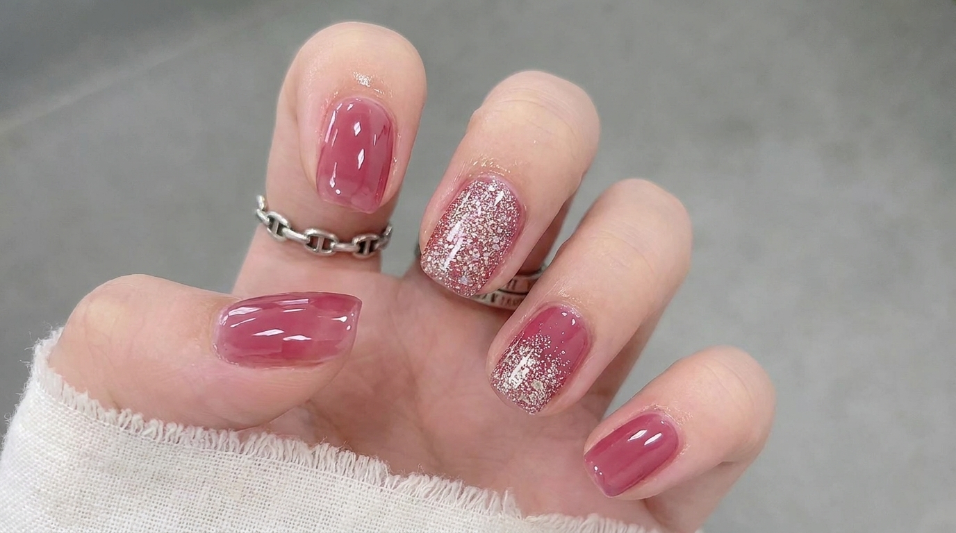 Ice Jelly Glitter Nails — Tutorial krok po kroku
