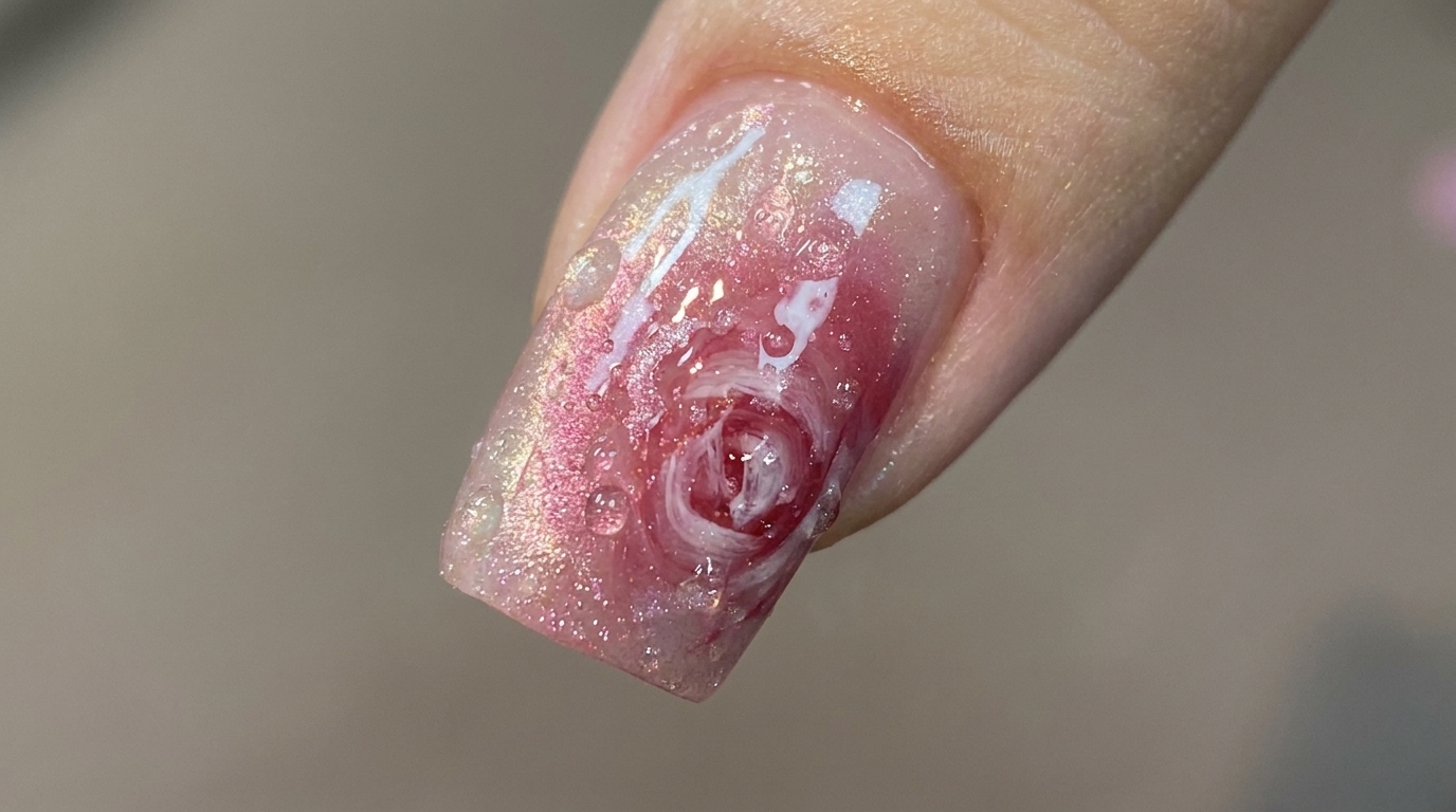 Water Mist Rose Cat Eye — Tutorial na zdobienie 3D