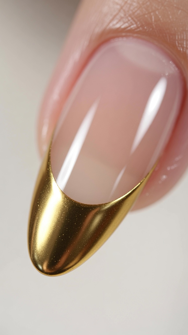 Idealny złoty french chrom — prosty trik z naklejkami