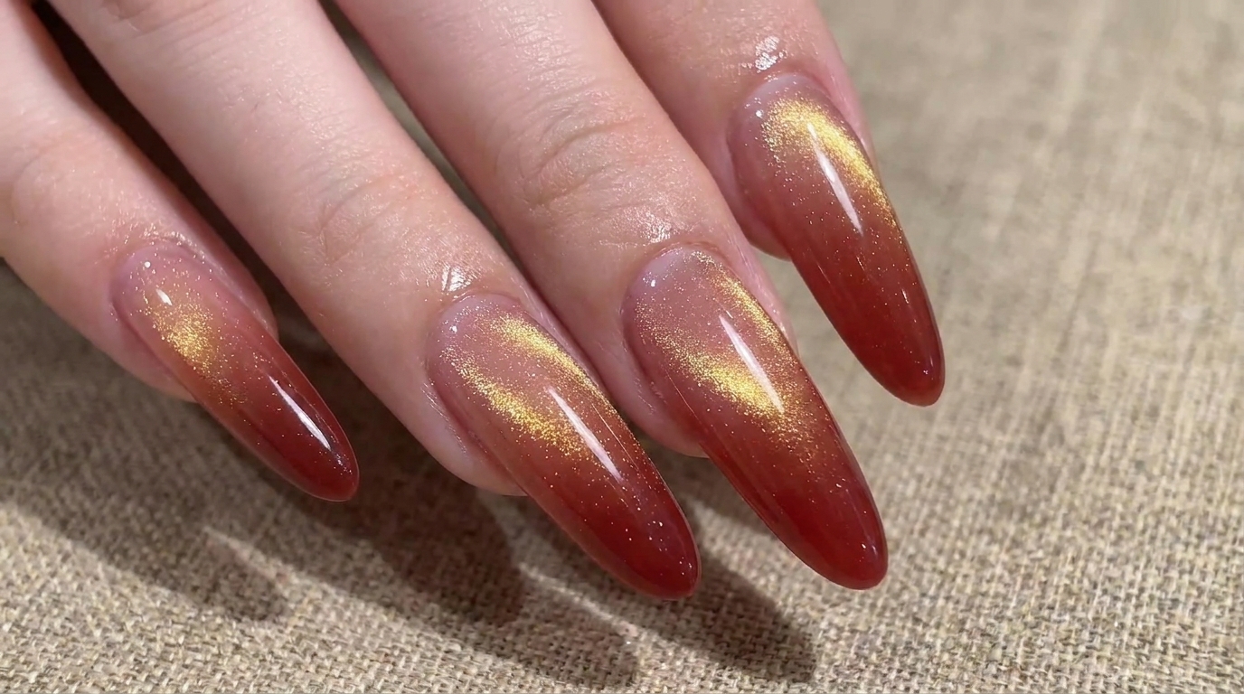 Czerwone Ombre i Złoty Cat Eye w Stylu Noworocznym — Krok po Kroku