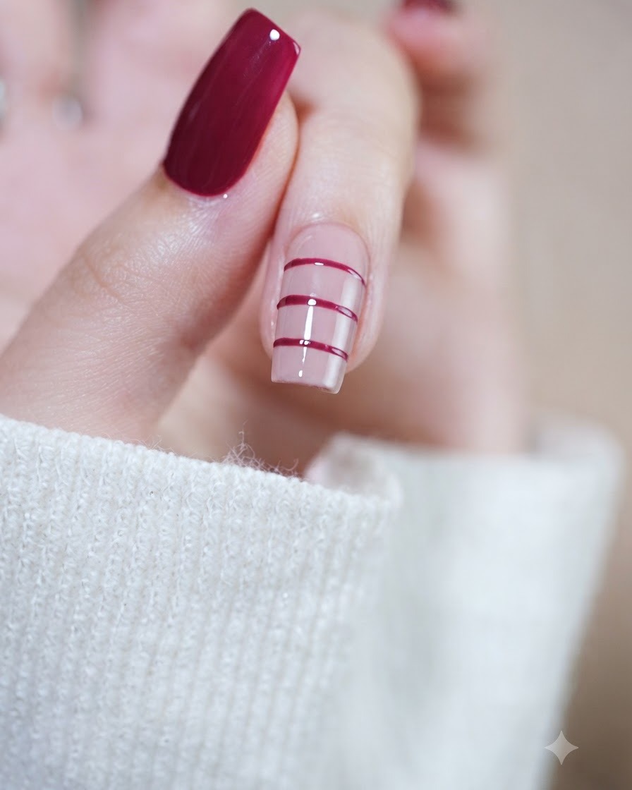 Ein Pinsel trägt eine zweite Schicht sattes Magenta-Gel-Lack auf, um die Farbintensität aufzubauen.