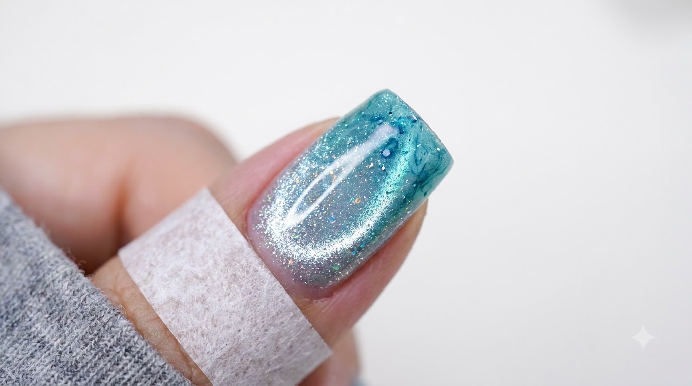 Lodowe Niebieskie Jelly Cat Eye i Akwarelowy Design — Instrukcja Krok po Kroku