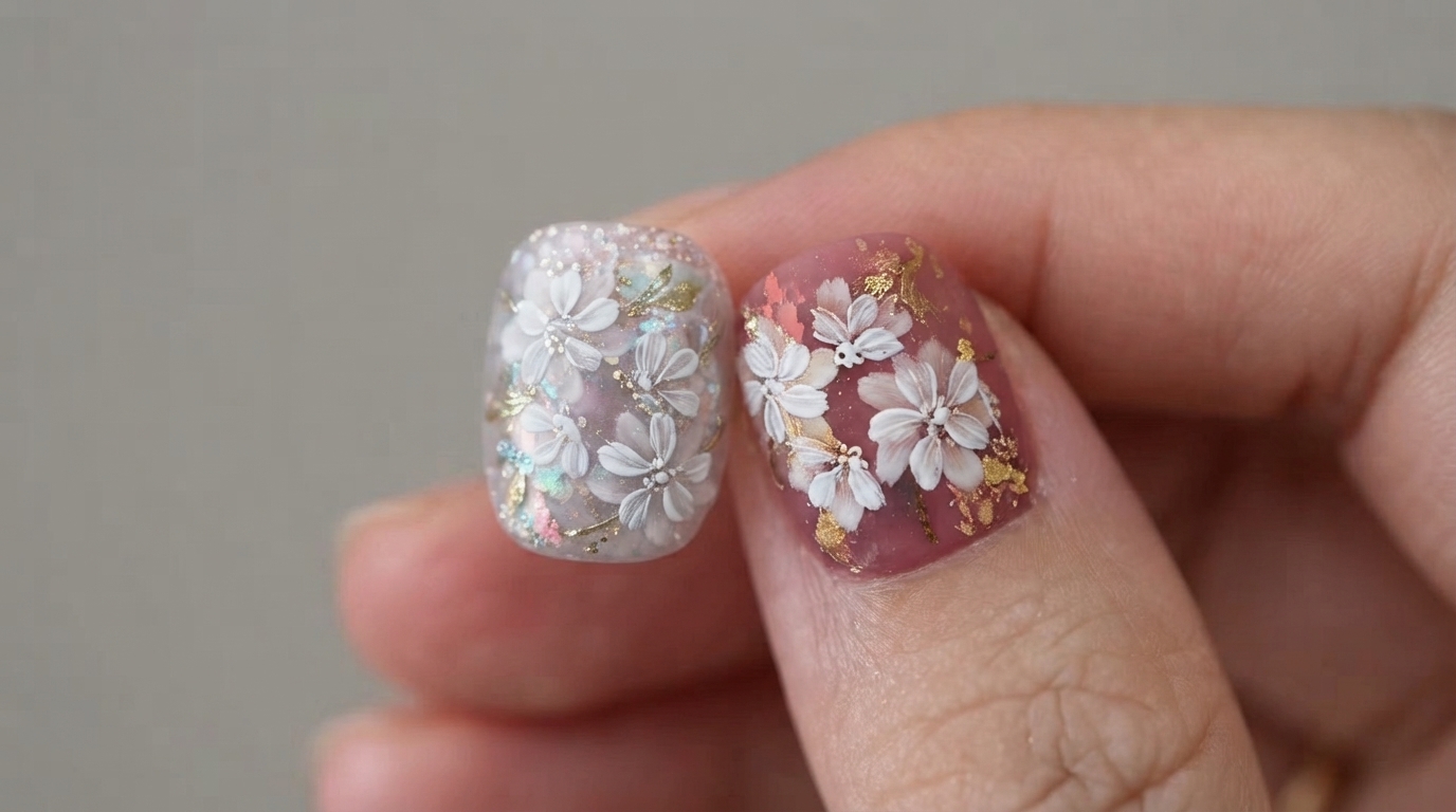 Kwiatowe paznokcie z blooming gel — krok po kroku