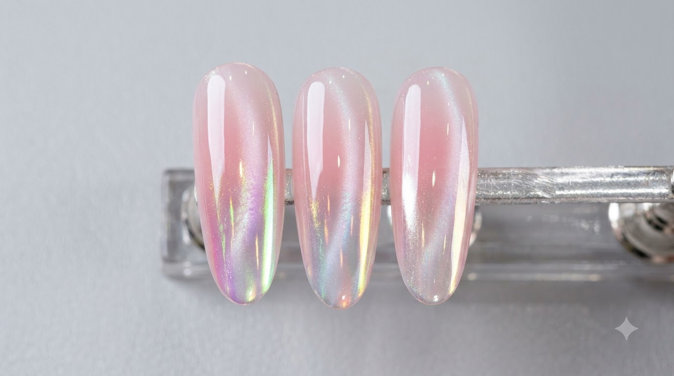 Gradient Aurora Cat Eye Nails — Modny tutorial krok po kroku