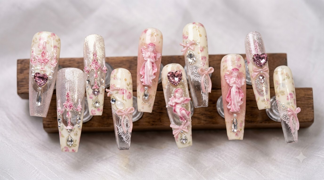 Aurora Garden Floral Press-On Nails — Krok po kroku do romantycznego manicure
