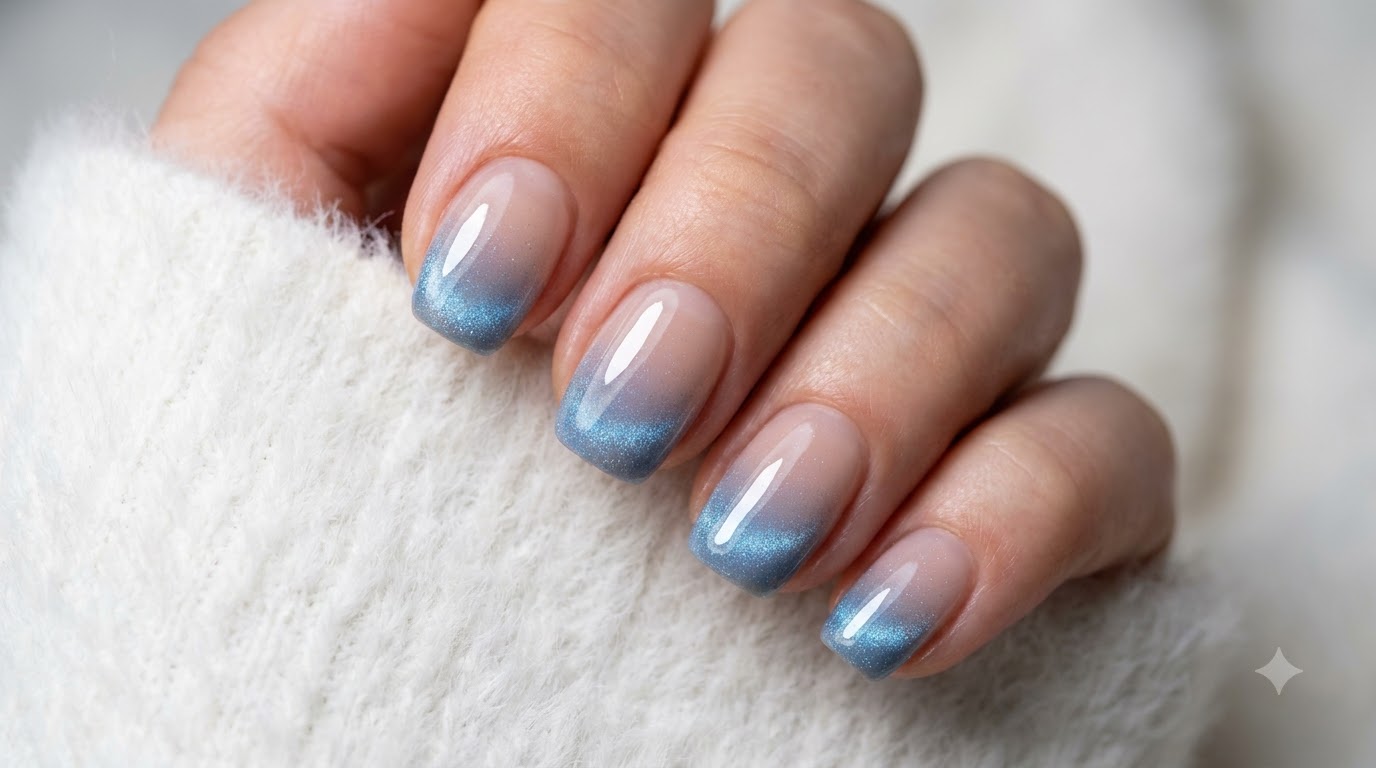 Niebieski Manicure Cat-Eye z Efektem Łez — Instrukcja Krok po Kroku