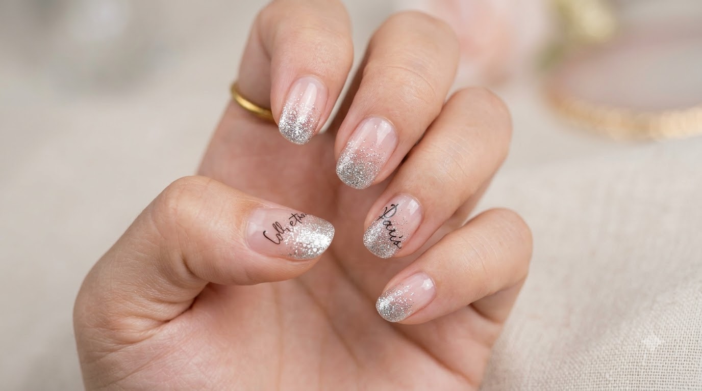 Paznokcie z Gradientem z Srebrnego Brokatu — Elegancki Tutorial Krok po Kroku