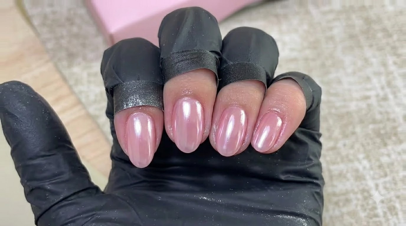 Perłowe Paznokcie Chrome w Stylu Hailey Bieber — Instrukcja Krok po Kroku