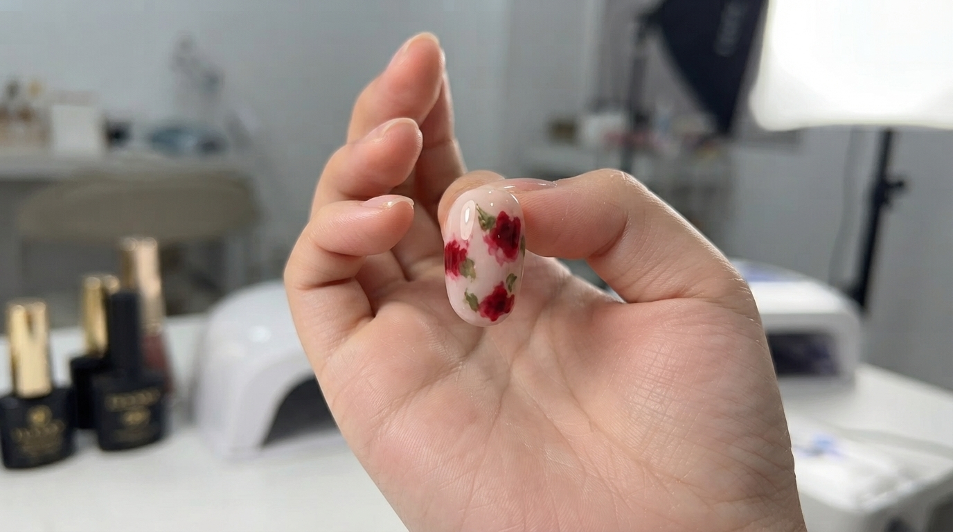 Zdobienie paznokci w stylu ogrodowych róż Monet — noworoczny tutorial akwarelowy z motywem kwiatowym