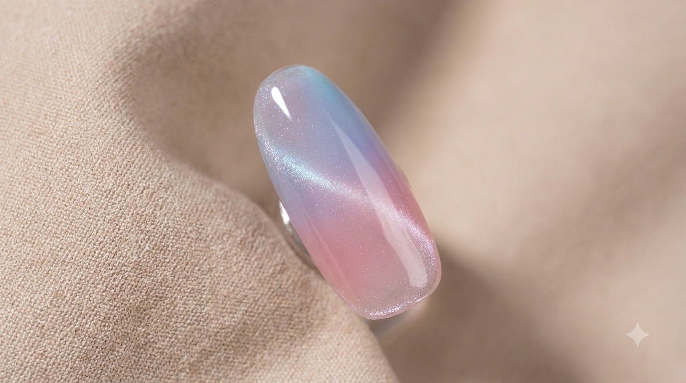 Różowo-Niebieskie Paznokcie Gradient Cat Eye — Tutorial Krok po Kroku dla Początkujących