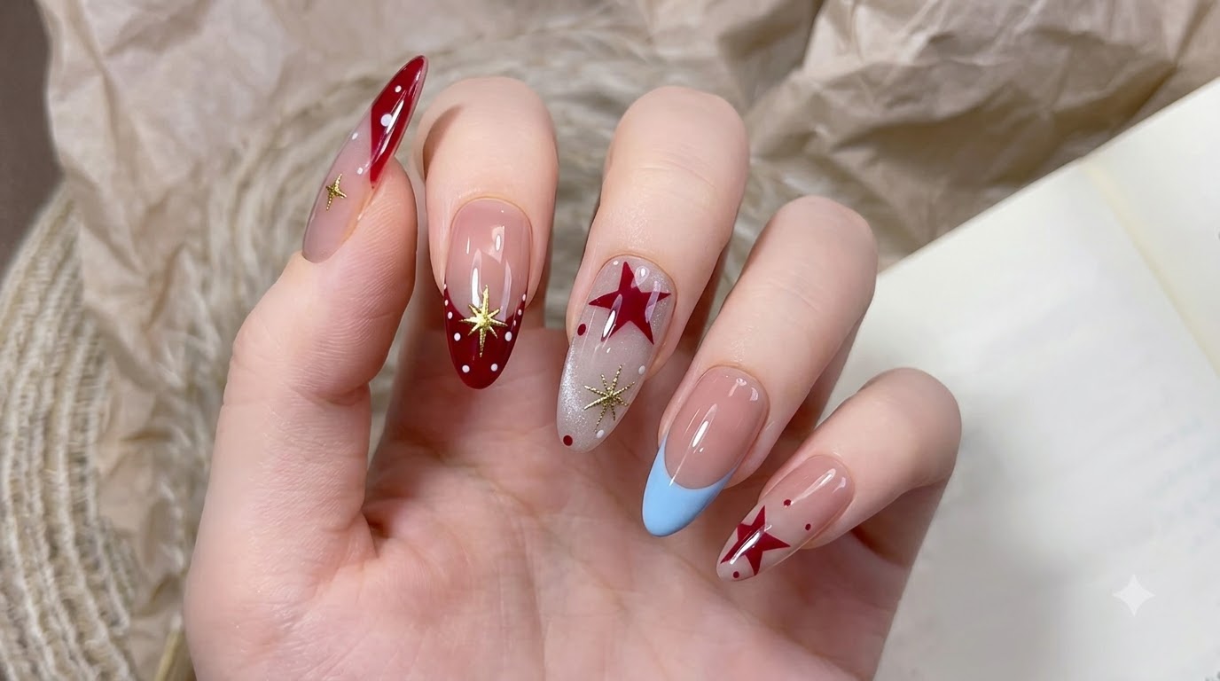 French Star und Cat Eye Gel-Nägel — Schritt-für-Schritt-Anleitung