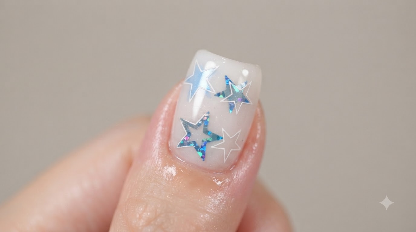Kosmiczne Holograficzne Paznokcie ze Gwiazdami – Przewodnik Krok po Kroku