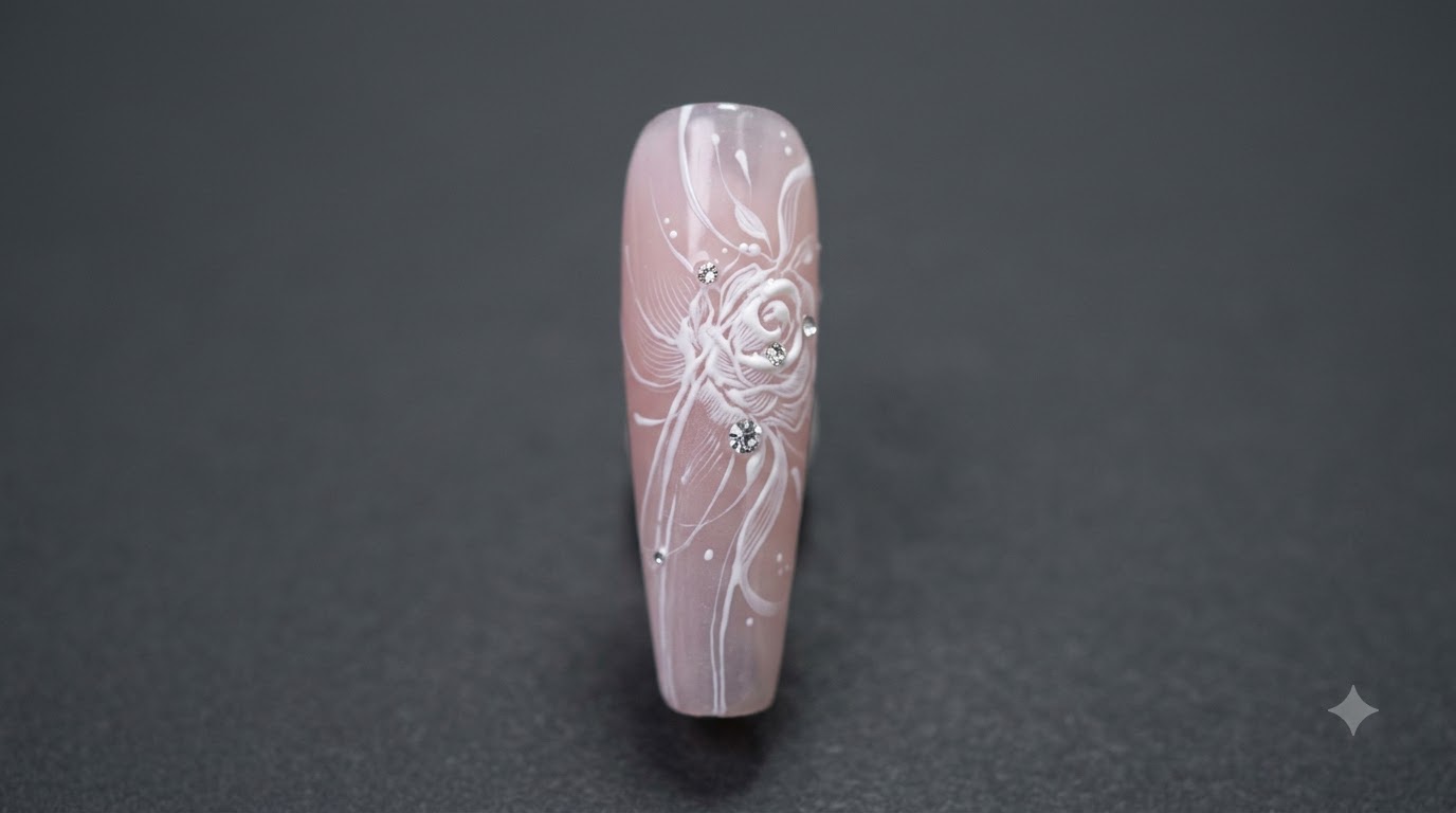Świeże róże na paznokciach — Elegancki poradnik ręcznie malowanego manicure żelowego