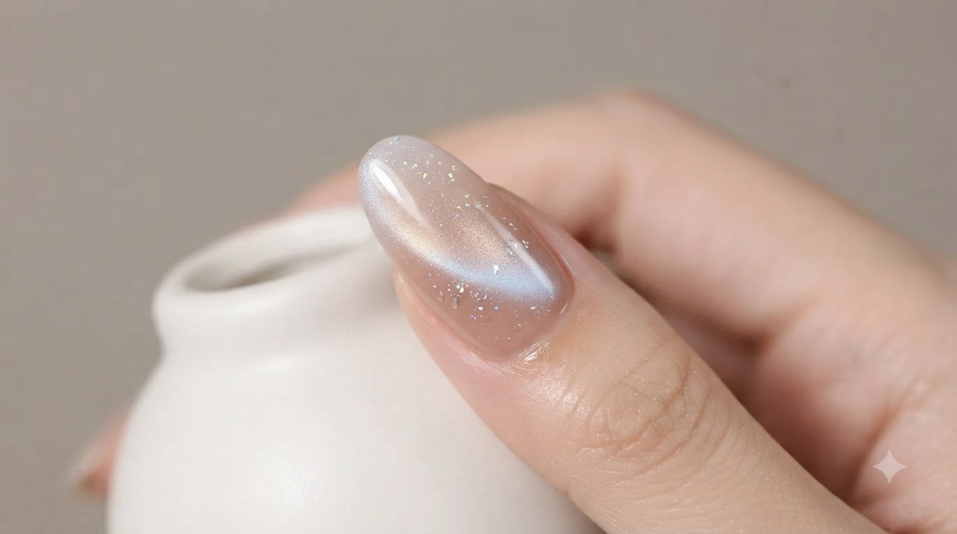 Nude Gradient Cat-Eye — Manikiur hybrydowy krok po kroku na lato