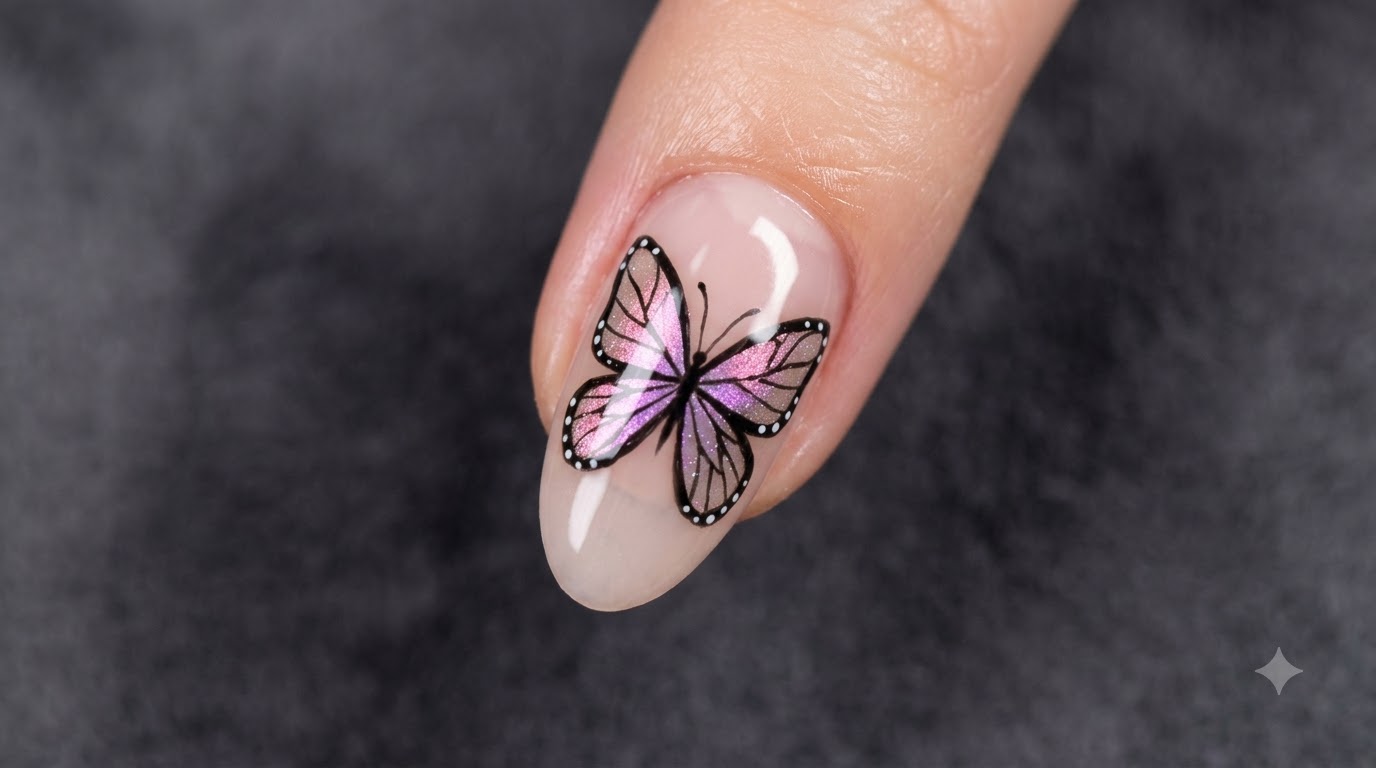 Laser French Butterfly Nails — Krok po kroku