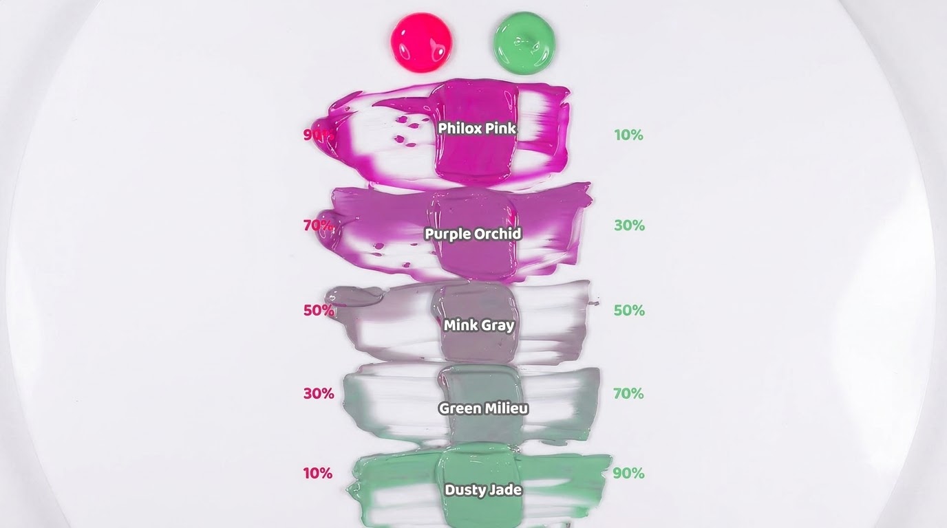 Neonowy Róż i Szałwiowa Zieleń: Gradient z Lakieru Hybrydowego — Instrukcja Krok po Kroku