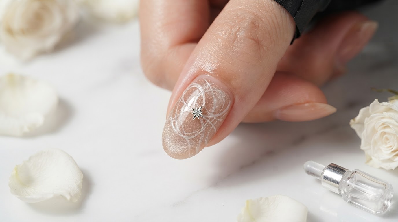 Magnetyczne paznokcie Cat Eye i gradient z brok Błyszczący tutorial krok po kroku