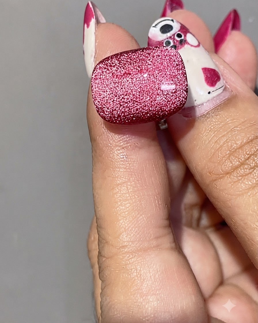 Manicure umieszczony pod lampą utwardzającą UV/LED.