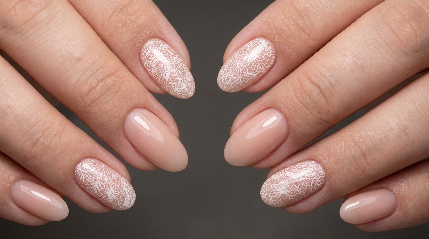 Zdobienie paznokci w stylu nude i white lace — elegancki tutorial krok po kroku